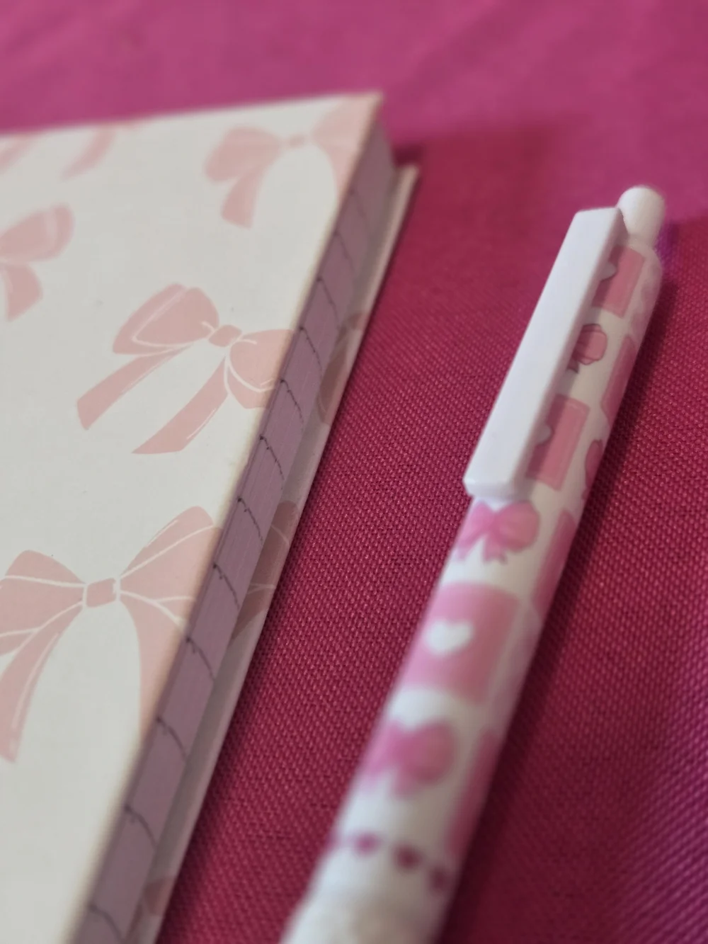 Pretty Pink Bow Tie Travel Bag Pin And Notebook
